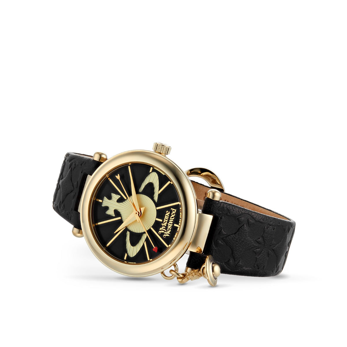 Vivienne Westwood Orb II 32mm Black Dial Leather Ladies Quartz Watch VV006BKGD