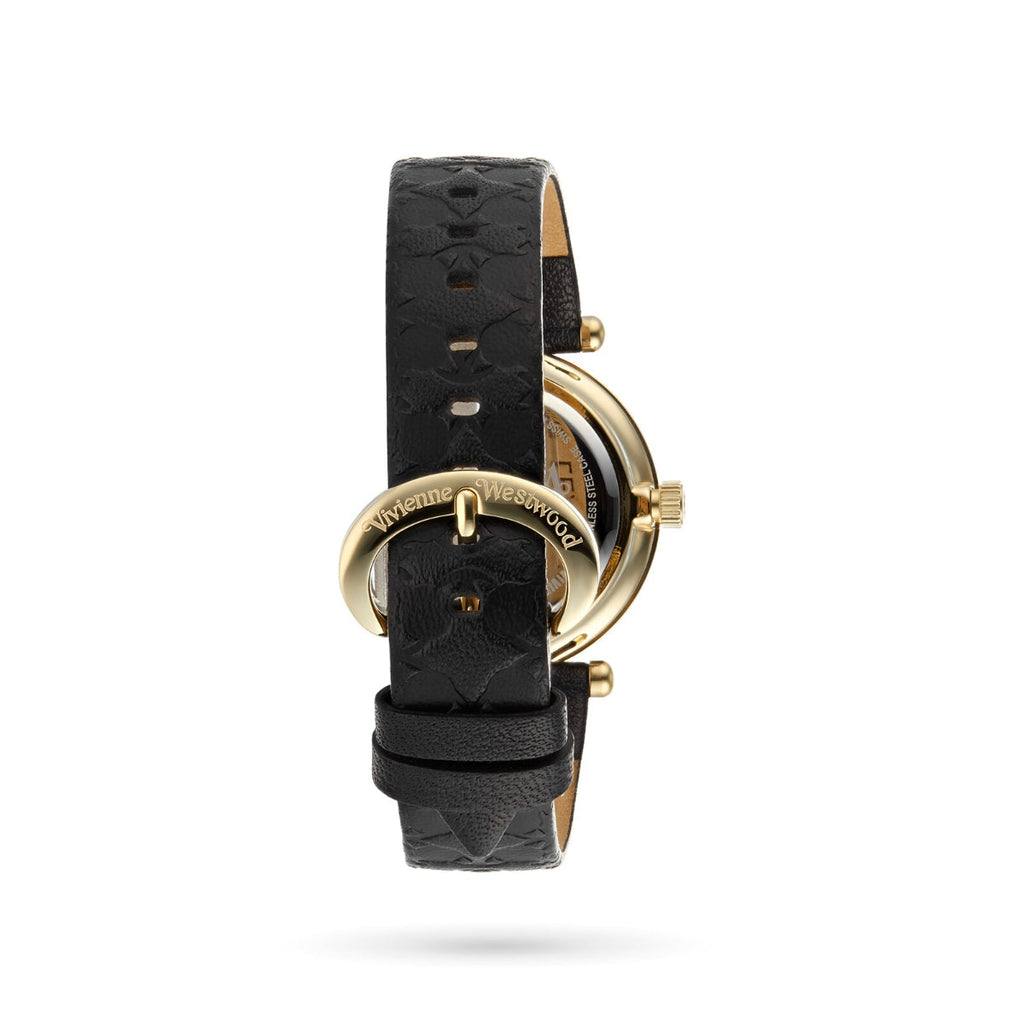 Vivienne Westwood Orb II 32mm Black Dial Leather Ladies Quartz Watch VV006BKGD