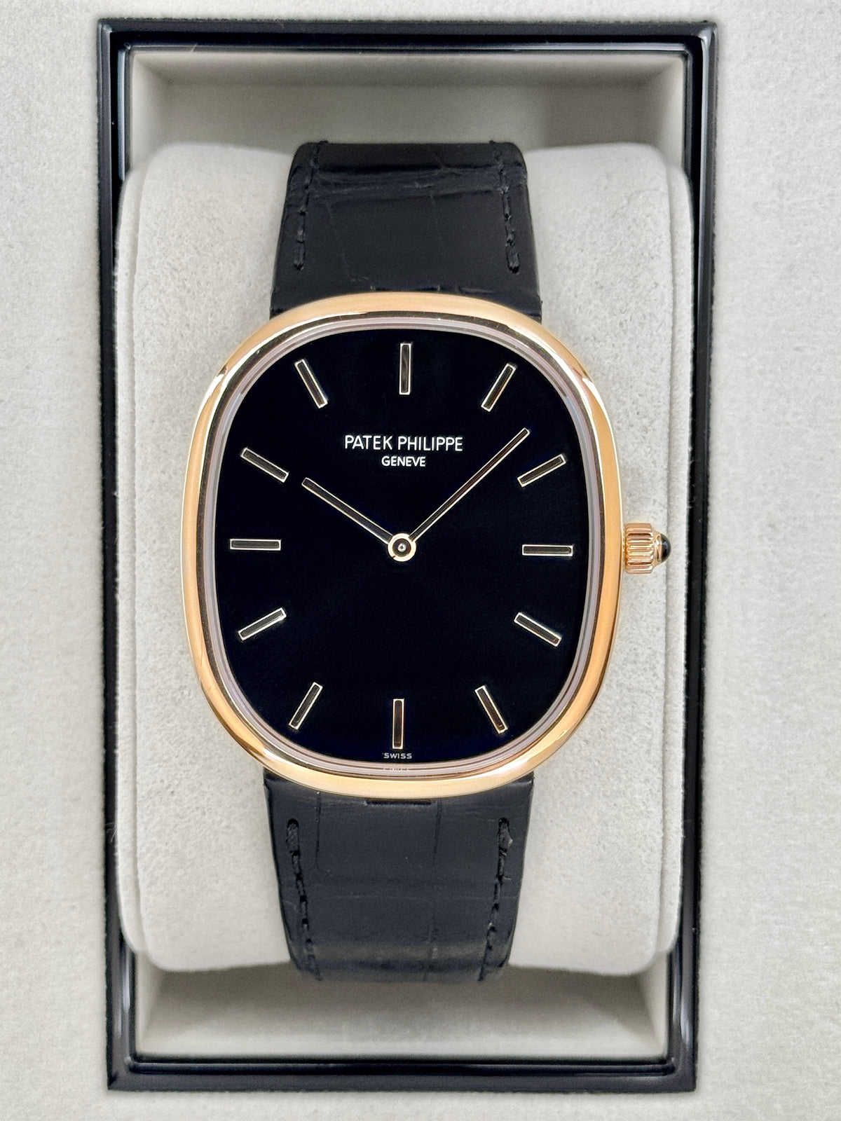 2025 Patek Philippe Golden Ellipse 34mm 5738R Rose Gold Black Dial