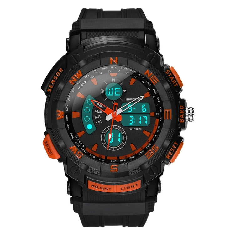 SANDA 775 Watch Male Electronic Watch Adult Middle School Students Youth Multi Functional Sports Water Proof Trend Double Watch