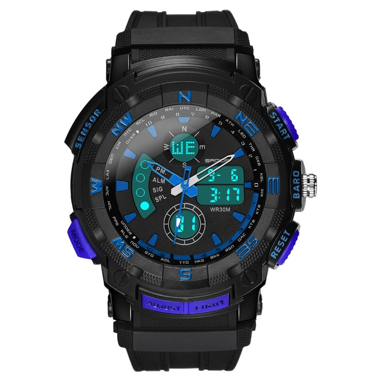 SANDA 775 Watch Male Electronic Watch Adult Middle School Students Youth Multi Functional Sports Water Proof Trend Double Watch