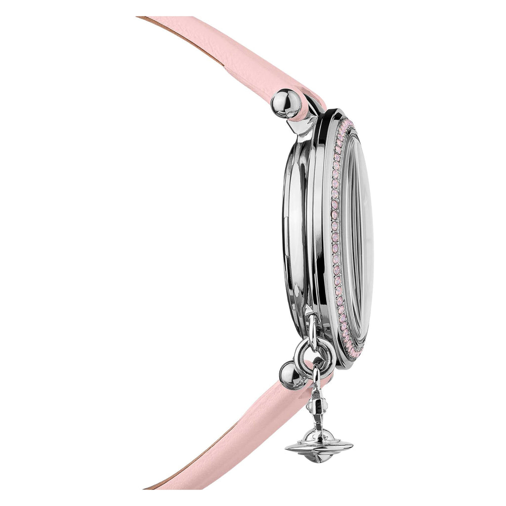 Vivienne Westwood Orb Pastelle 32mm Silver Dial Leather Ladies Quartz Watch VV006SLPK