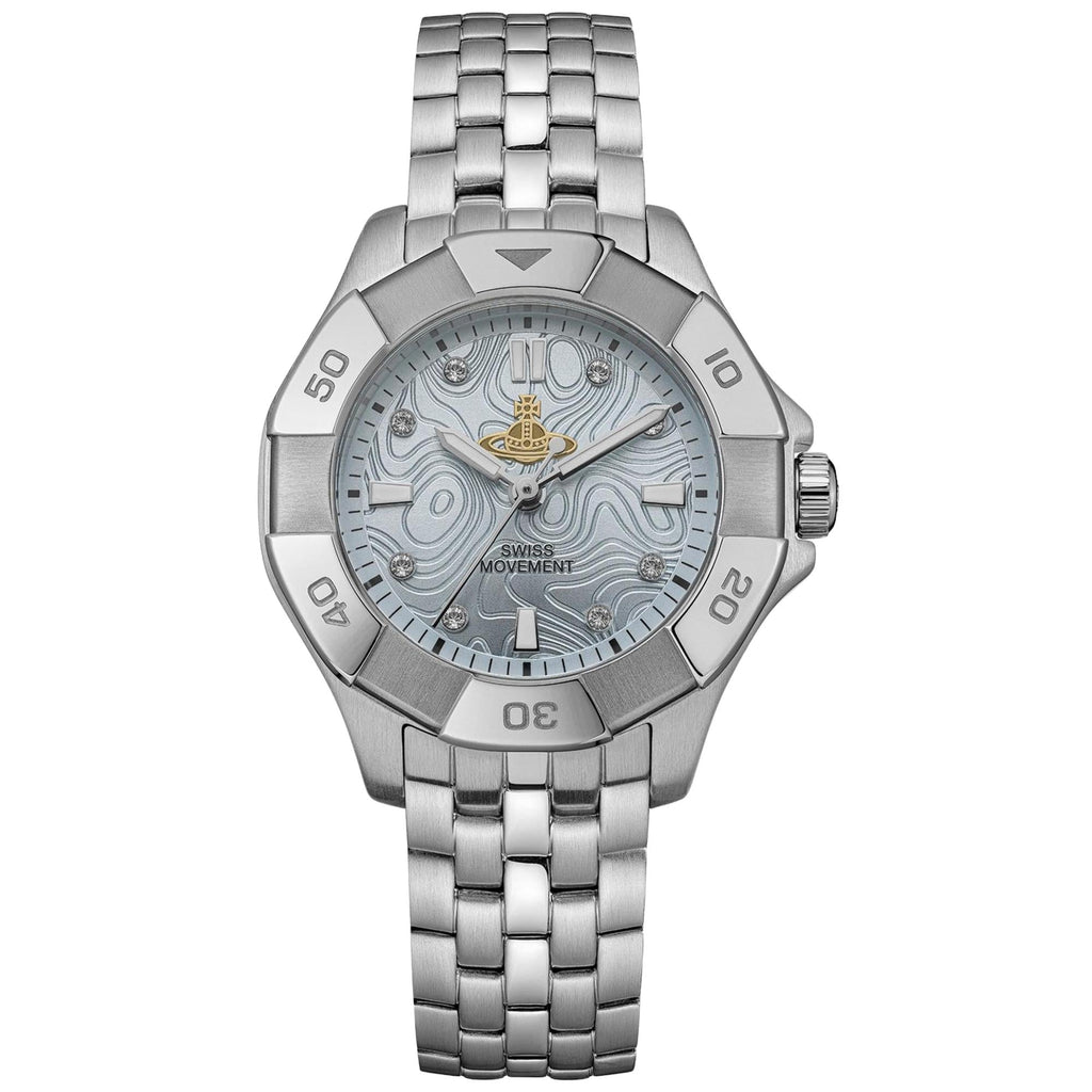 Vivienne Westwood The Brompton 31mm Blue Dial Steel Ladies Quartz Watch VV341LBLSL