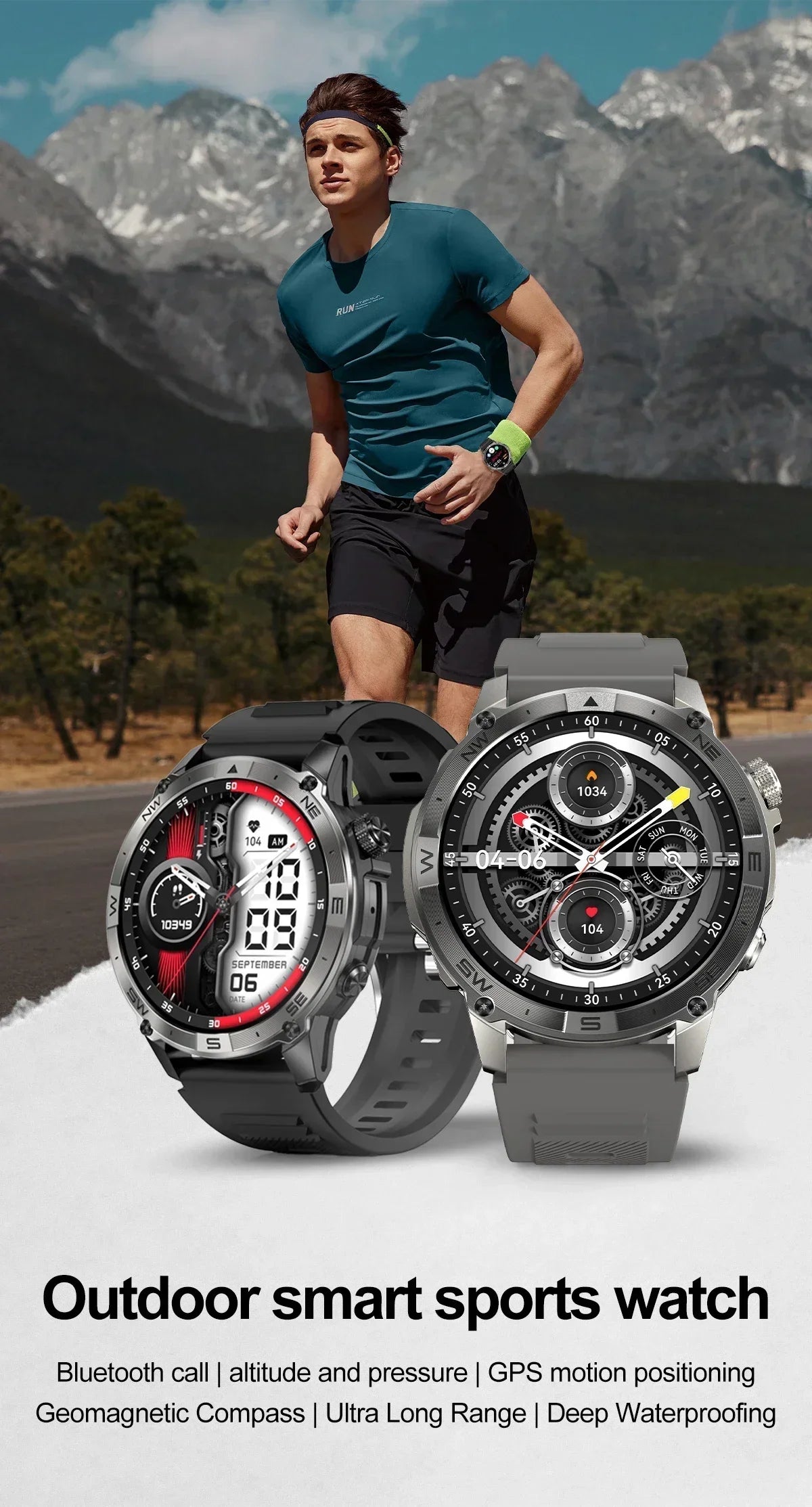 AMOLED Smart Watch - North Edge - GPS Smartwatch