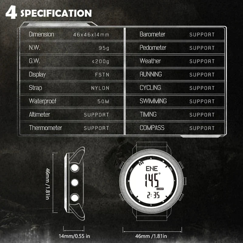 Apache 46 Outdoor Digital Watch – North Edge