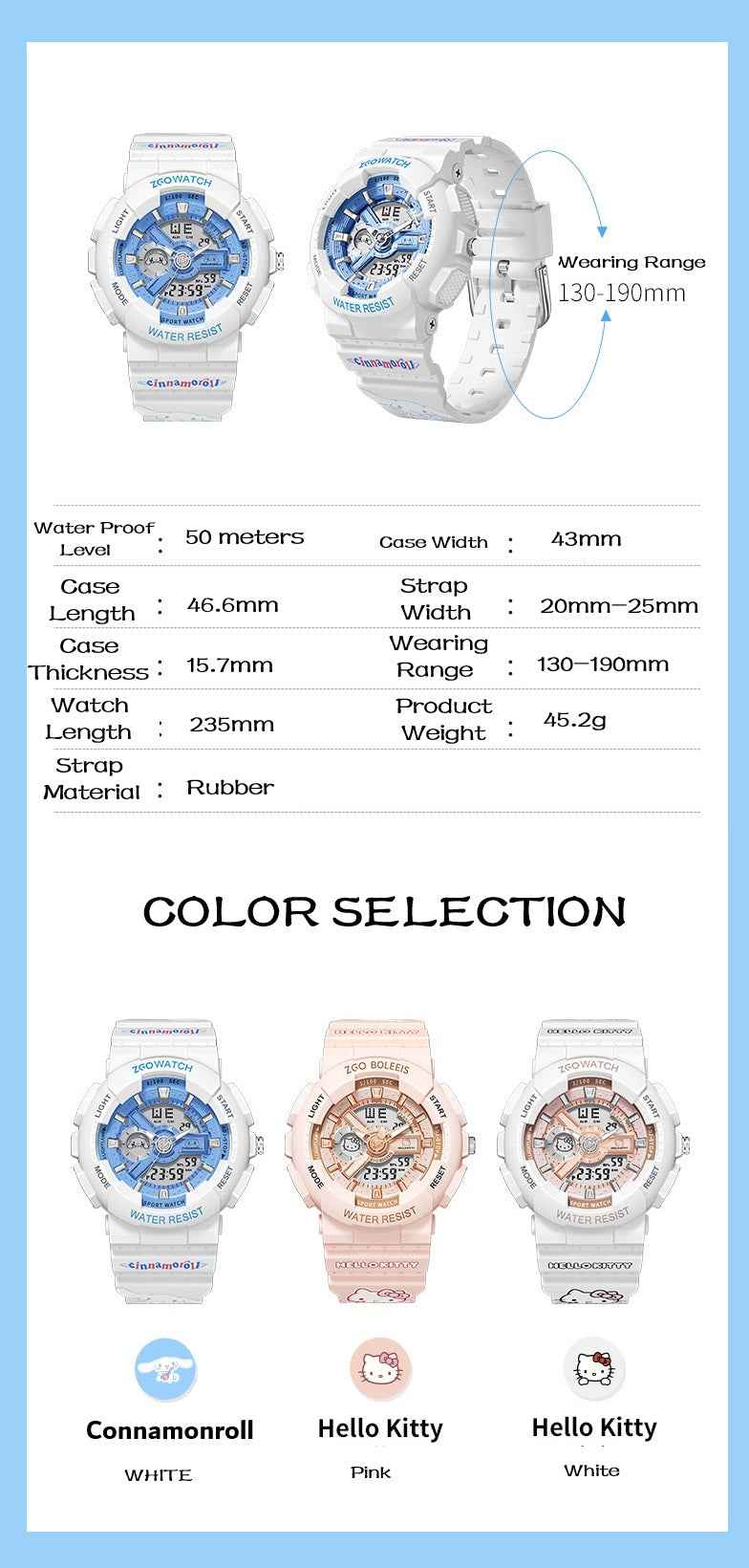 ZGO Sanrio Series Sports Watch